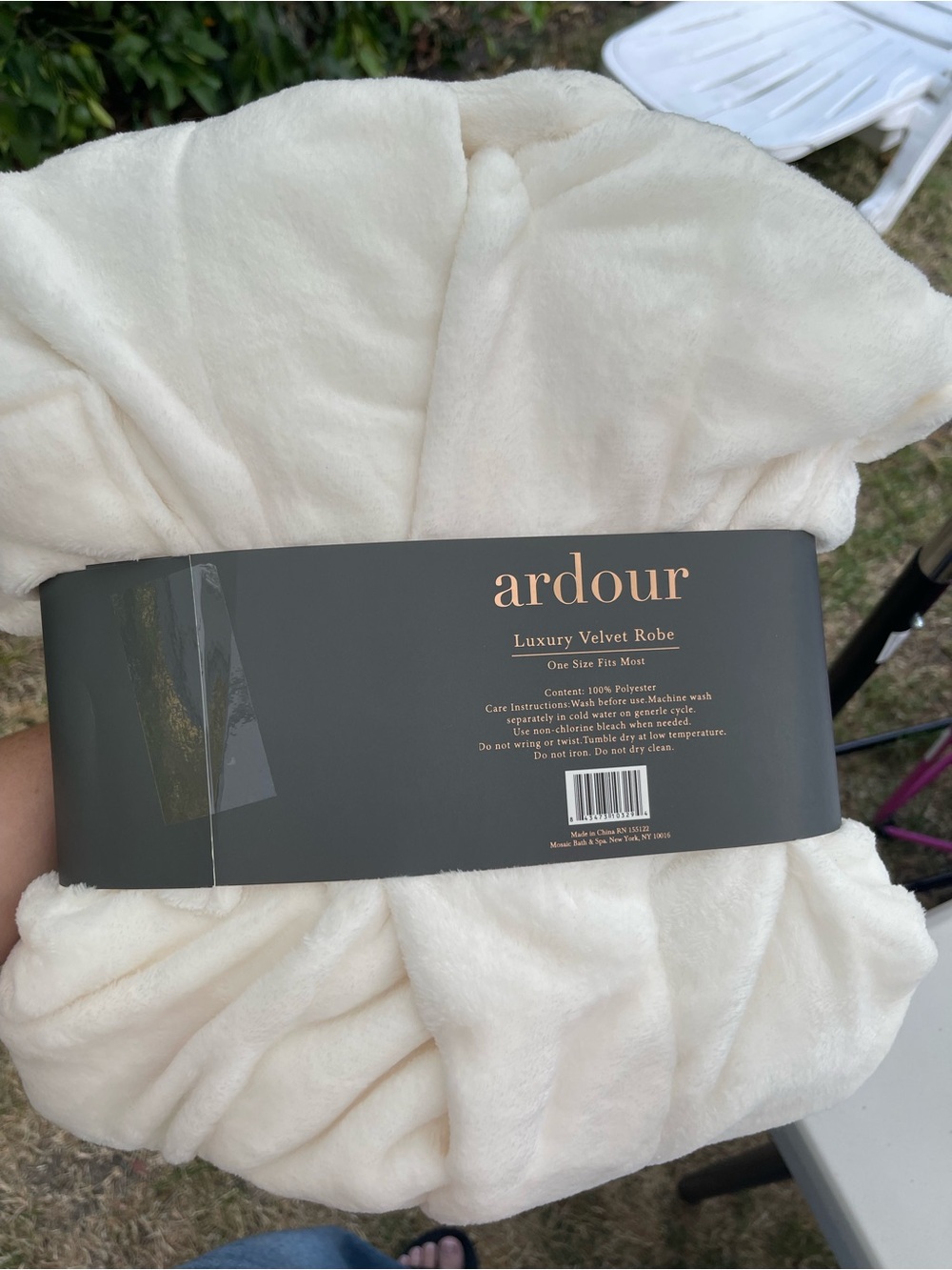 Ardour Luxury Velvet Robe — Cream